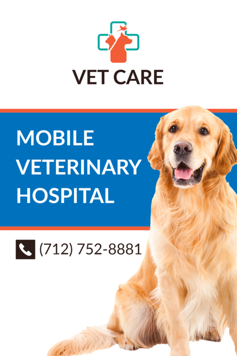 Mobile Veterinary Hospital Services With Dog Photo Template