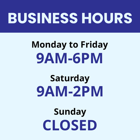 Blue-Themed Business Hours Sign Template