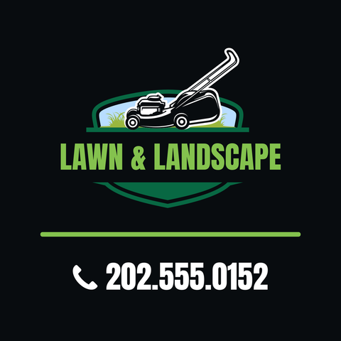 Green and Black Lawn and Landscape Sign Template