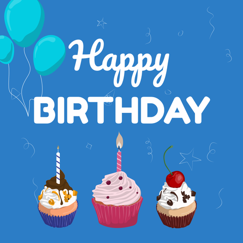 Birthday Cupcakes With Candles Sign Template