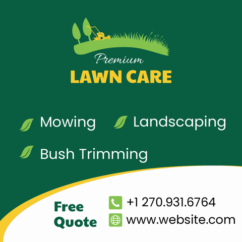 Lawn Care With Main Product Information Sign Template