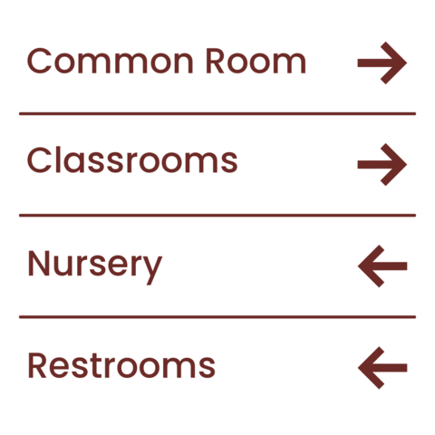 Directional Text and Arrows School Wayfinding Sign Template