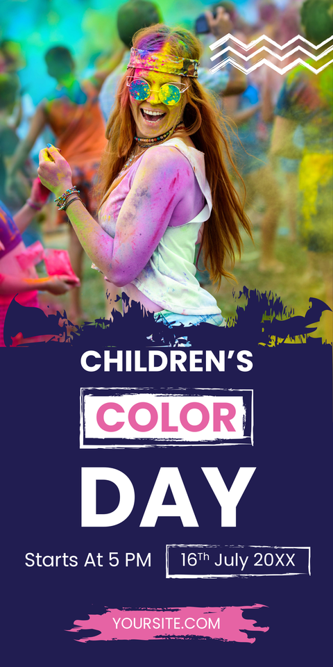 Color Festival Event Day Announcement Sign Template