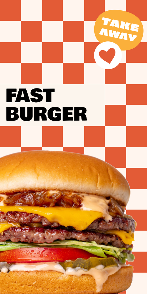 Fast Burger Take Away Sign Template