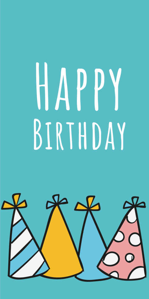 Colorful Birthday Party Hats Sign Template