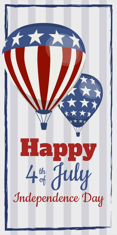 Star-Spangled Hot Air Balloons Independence Day Template