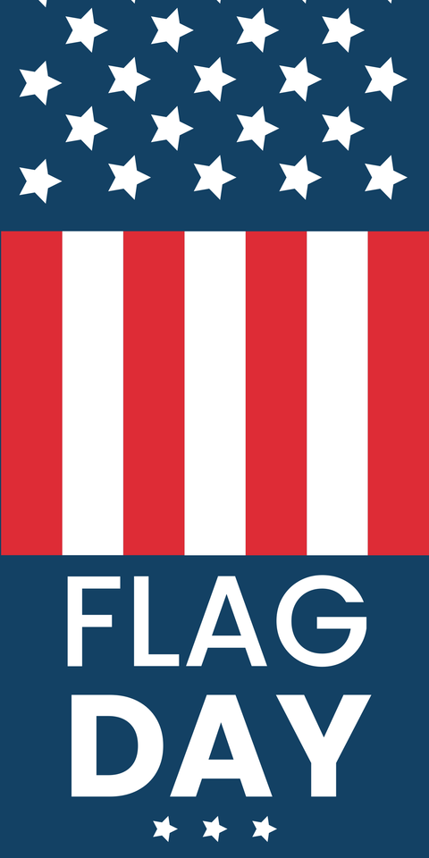 Vertical American Flag Day Sign Template