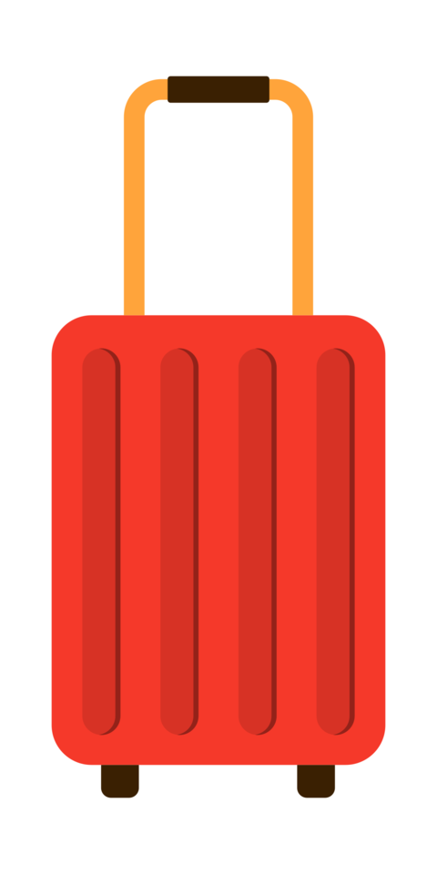 Red Suitcase with Orange Handle Template