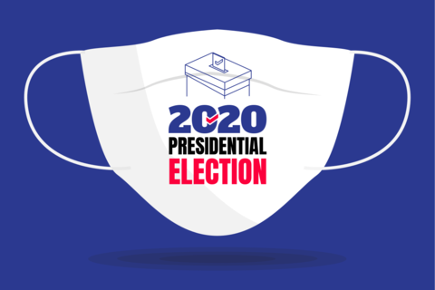 2020 Presidential Election With Face Mask Sign Template