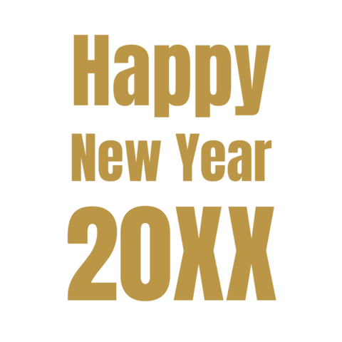 Gold Font Happy New Year Celebration Party Sign Template