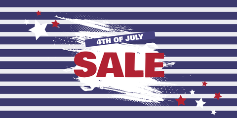 Blue Line-Patterned 4th of July Sale Sign Template