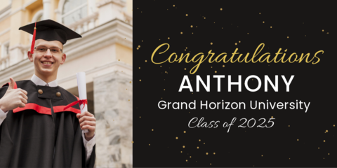 Congratulatory Black Graduation Sign Template