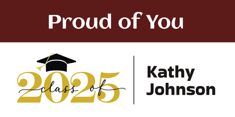 Proud of You Red and White Graduation Sign Template