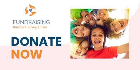 Laughing Children Photo on a Donation Sign Template