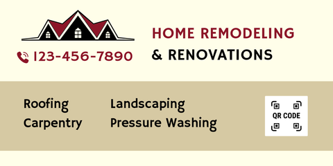 Home Remodeling Services With Rooftop Icon Sign Template