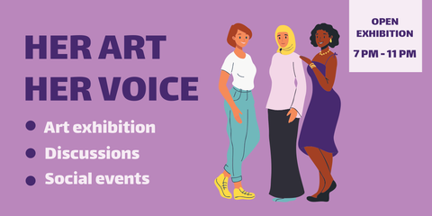Art Exhibition Announcement Women's Day Sign Template