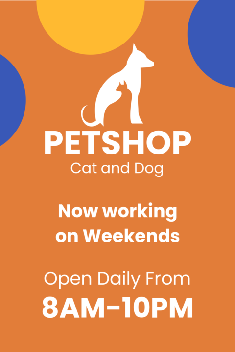 Orange Pet Shop Announcement Sign Template