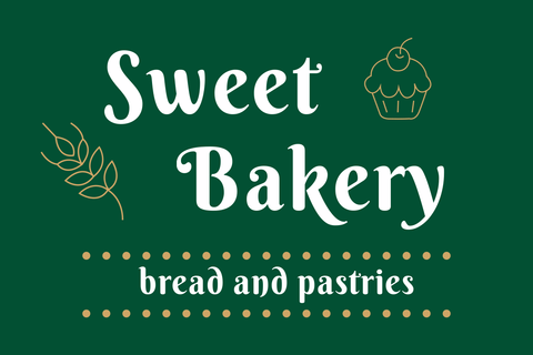 Dark Green and Gold Sweet Bakery Sign Template