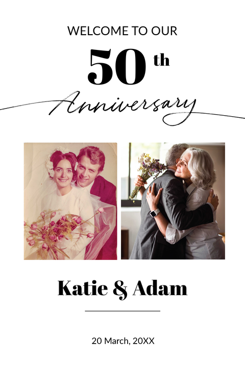 Wedding Anniversary Photo and Text Event Invite Template