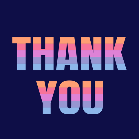 Colorful Thank You Quote on a Dark Background Sign Template