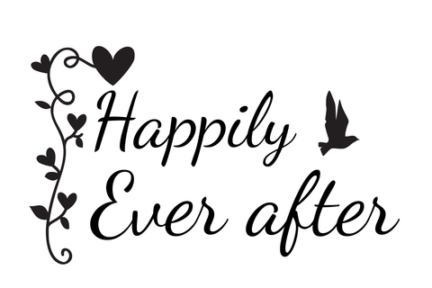 Heart Leaves and Bird Illustrated Wedding Sign Template