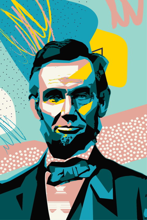 Abraham Lincoln Colorful Artistic Abstract Portrait Template