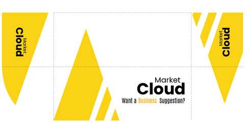 Abstract Yellow Triangles Branding Table Cover Template