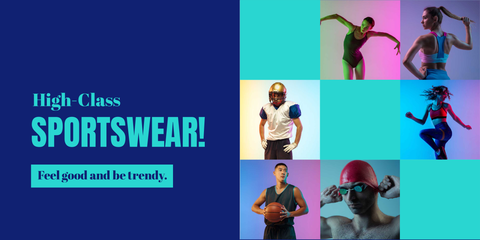 Modern Sportswear Photo Collage Advertising Sign Template