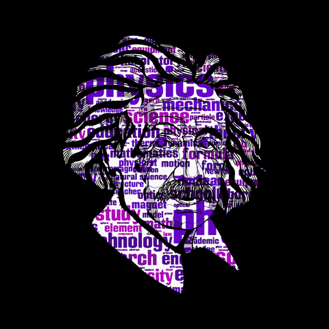 Albert Einstein Purple Typographic Portrait Sign Template