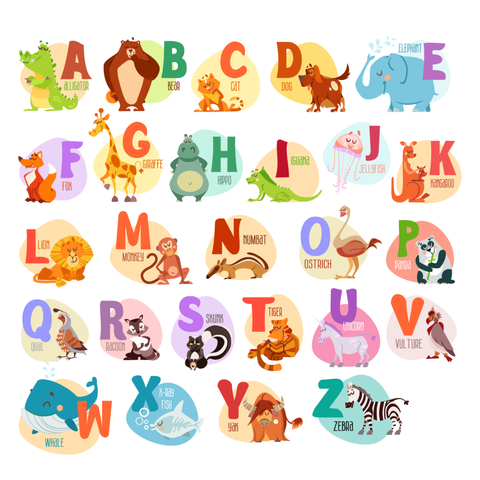 Playful Zoo-Themed Alphabet for Kids Sign Template