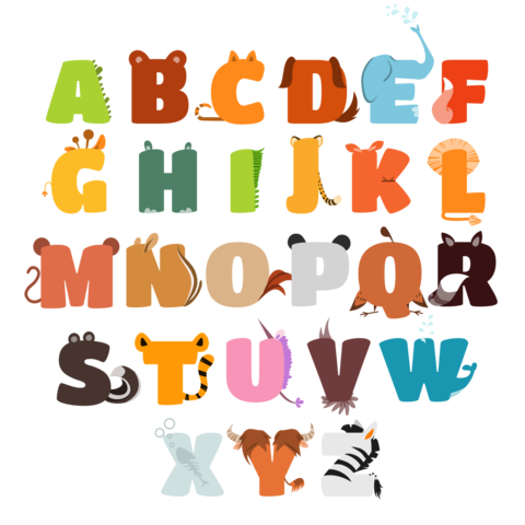 Colorful Animal-Themed Alphabet Sign Template
