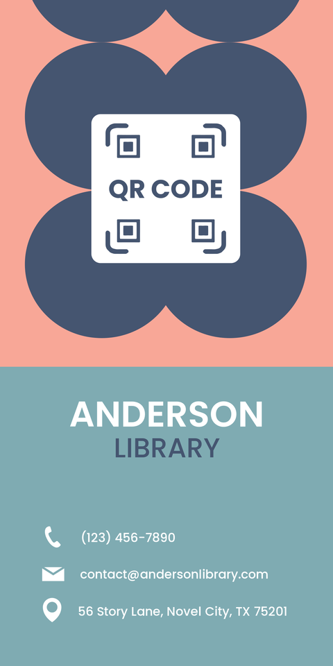 Library Contact Card QR Code Template