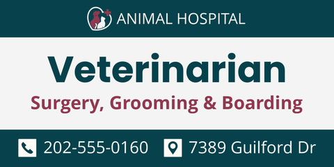 Cat and Dog Heart and Cross Vet Care Hospital Sign Template