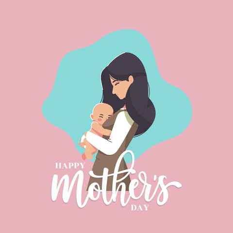 Pink and Blue Happy Mother's Day Sign Template