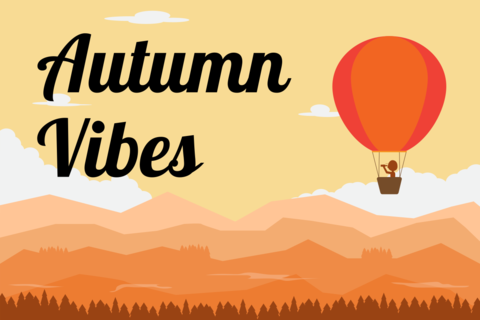 Autumn Vibes With Orange Hues Sign Template