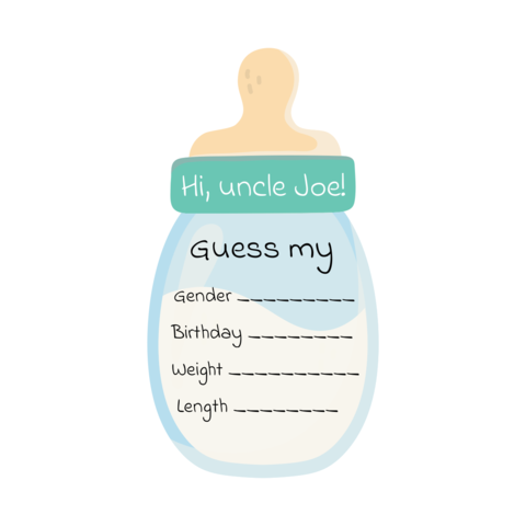 Baby Shower Guessing Game With Baby Bottle Template