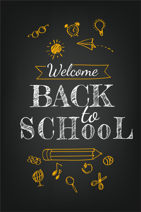Welcome Back School Chalkboard Classroom Icons Sign Template