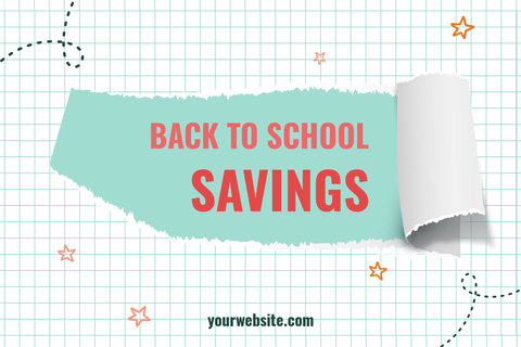Back to School Savings on White Math Paper Sign Tempate
