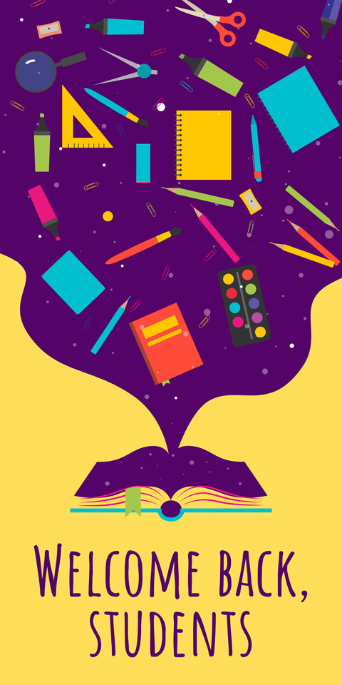 Open Book to Universe Back to School Sign Template