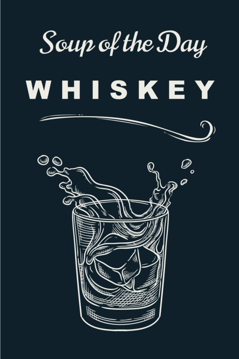 Humorous Text and Ice Splashing in a Whiskey Glass Template
