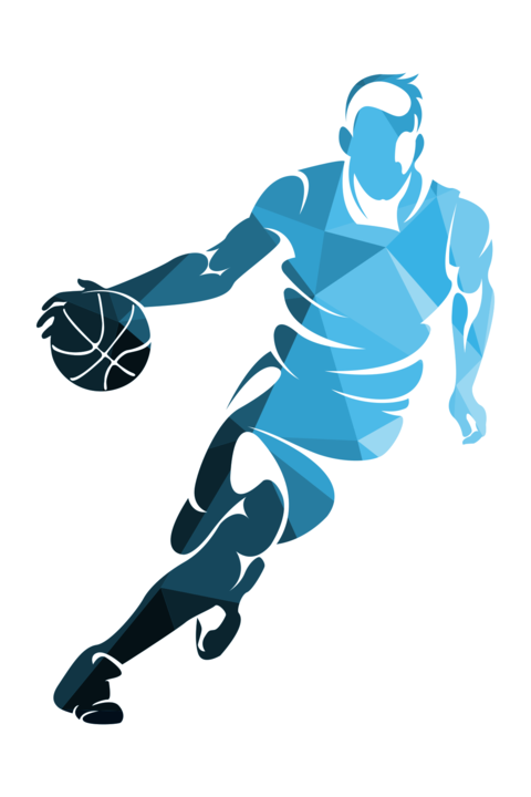 Basketball Player Dribbling a Ball Sports Template