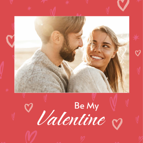 Heart-Patterned Valentine Quote Template