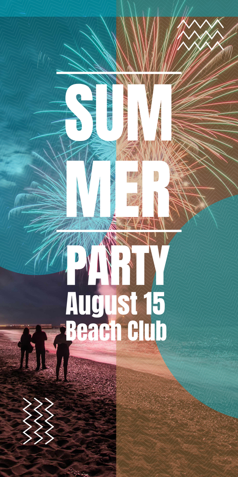 Colorful Beach Party Event Invite Template