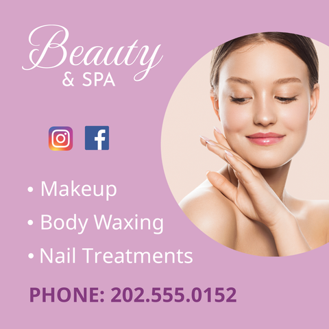 Woman With Glowing Skin Beauty Salon Template