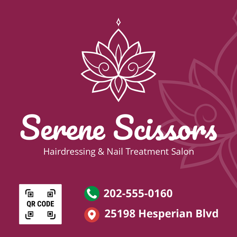 Beauty Salon Sign With a QR Code Template