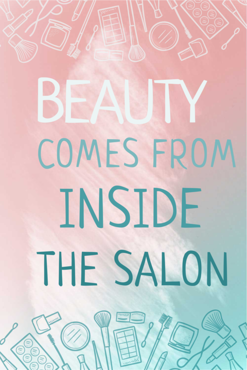 Beauty Salon Slogan With Makeup Brushes Sign Template