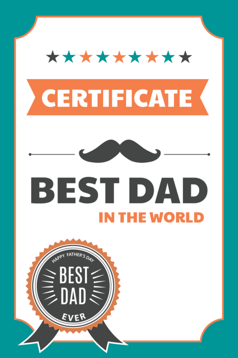Best Dad Certificate for Father's Day Template