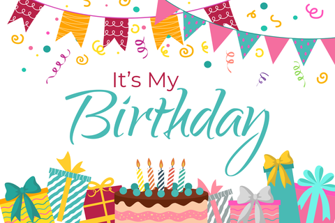 It's My Birthday Cake, Candles and Garlands Event Template