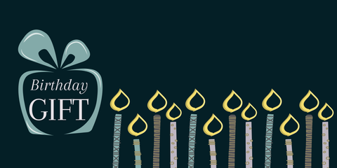 Birthday Gift With Candles Illustrated Sign Template