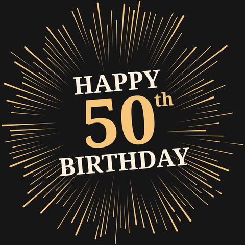 Golden Firework Sparkles 50th Birthday Quote Template